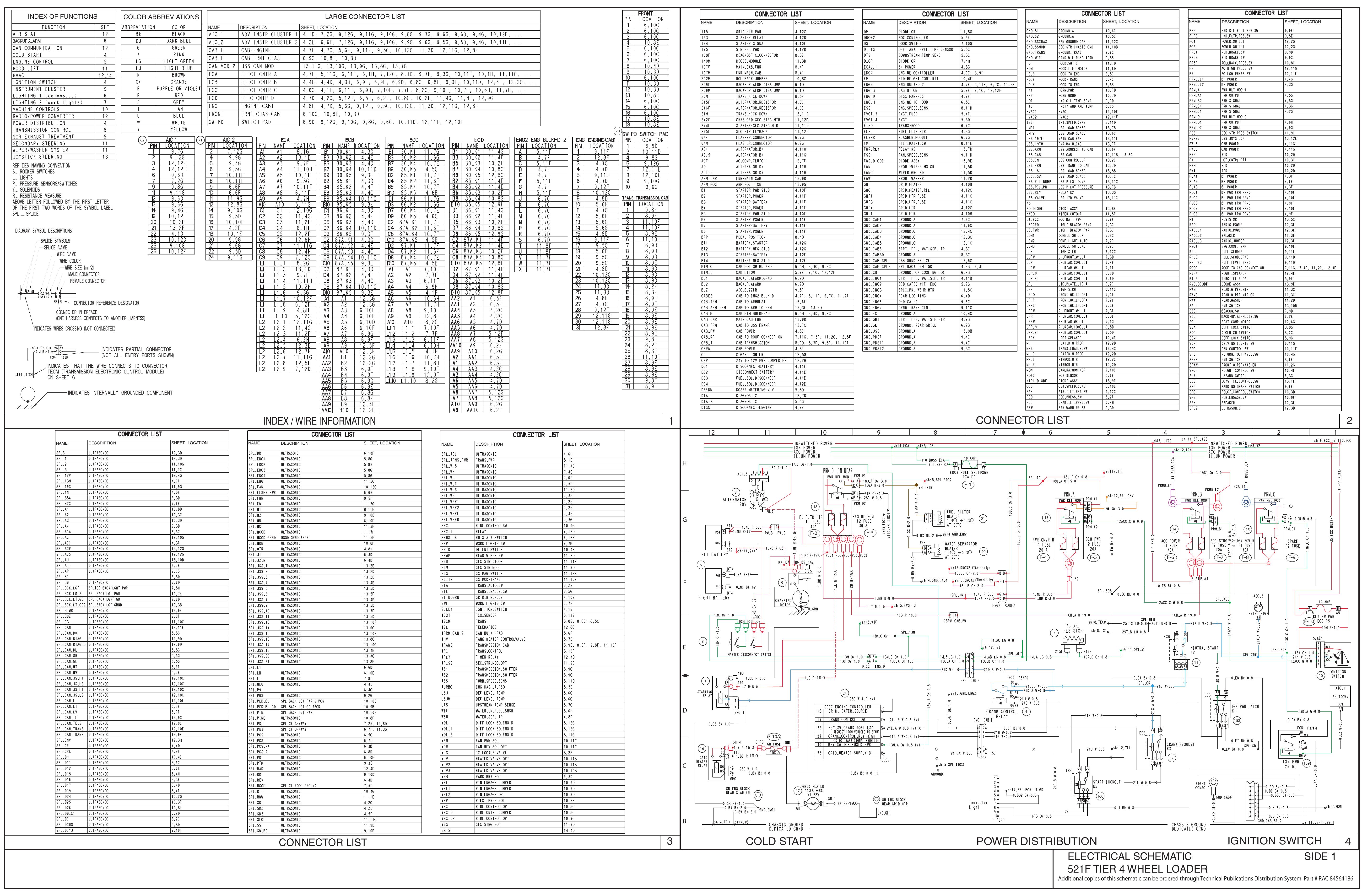 521F TIER 4 WHEEL LOADER ELECTRICAL SCHEMATIC